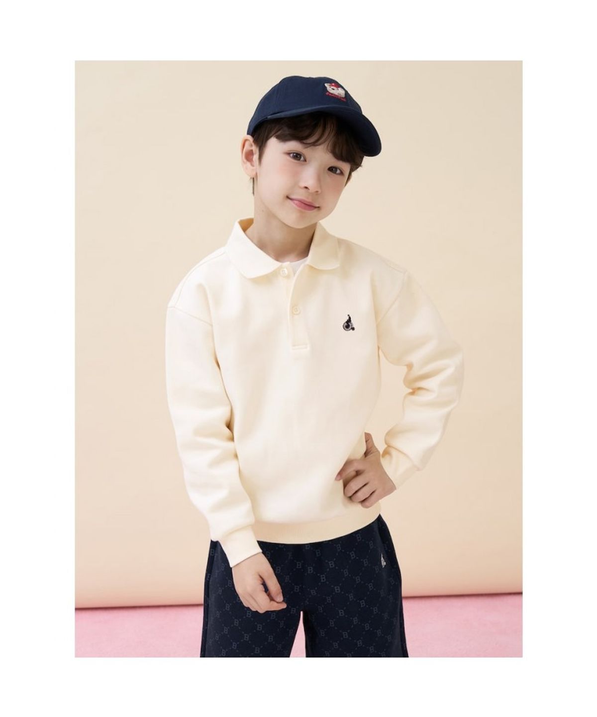 빈폴 키즈(BEANPOLE KIDS) 곰돌이 모노그램 포인트 상하세트  아이보리 (BI6141U090)