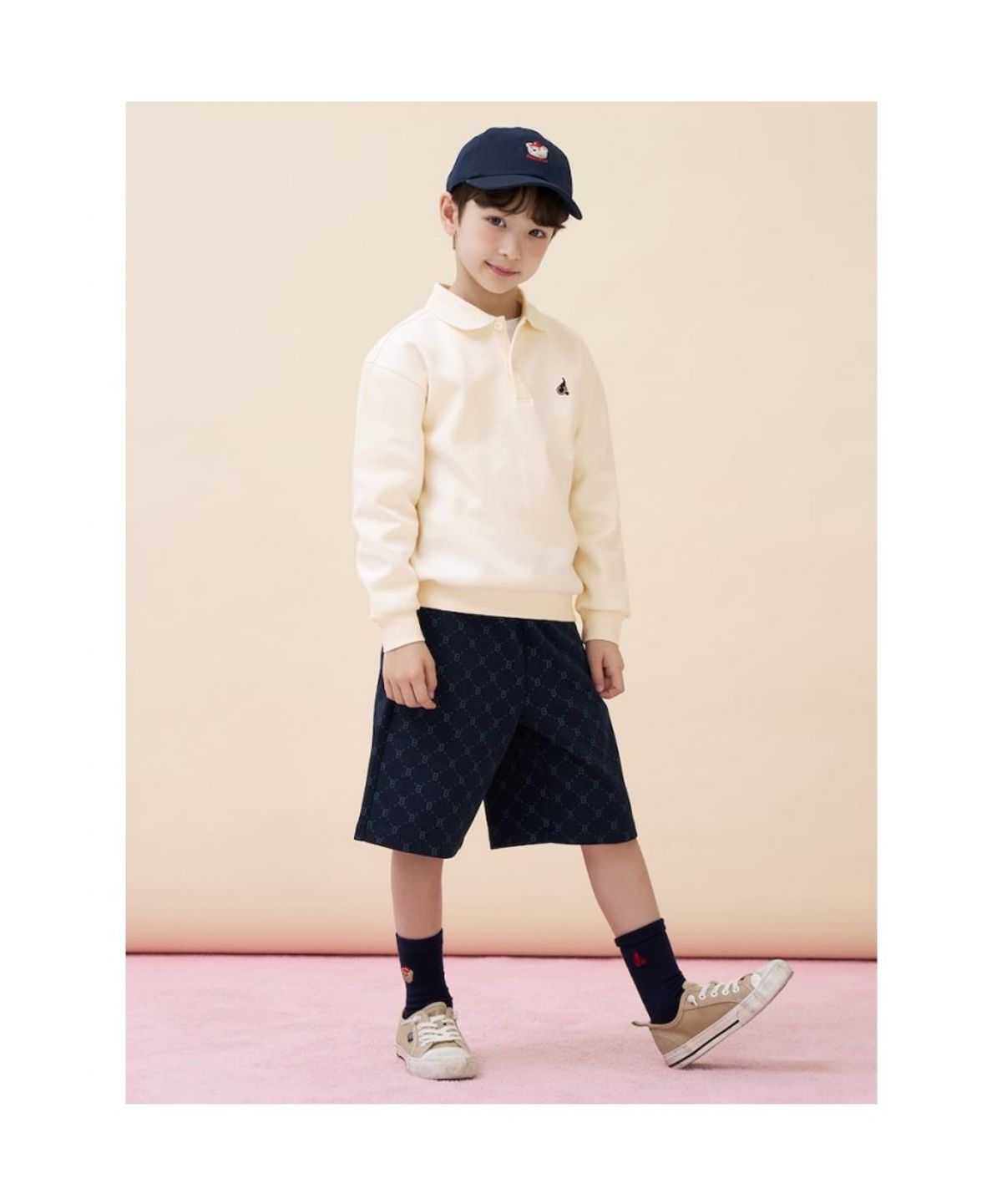 빈폴 키즈(BEANPOLE KIDS) 곰돌이 모노그램 포인트 상하세트  아이보리 (BI6141U090)