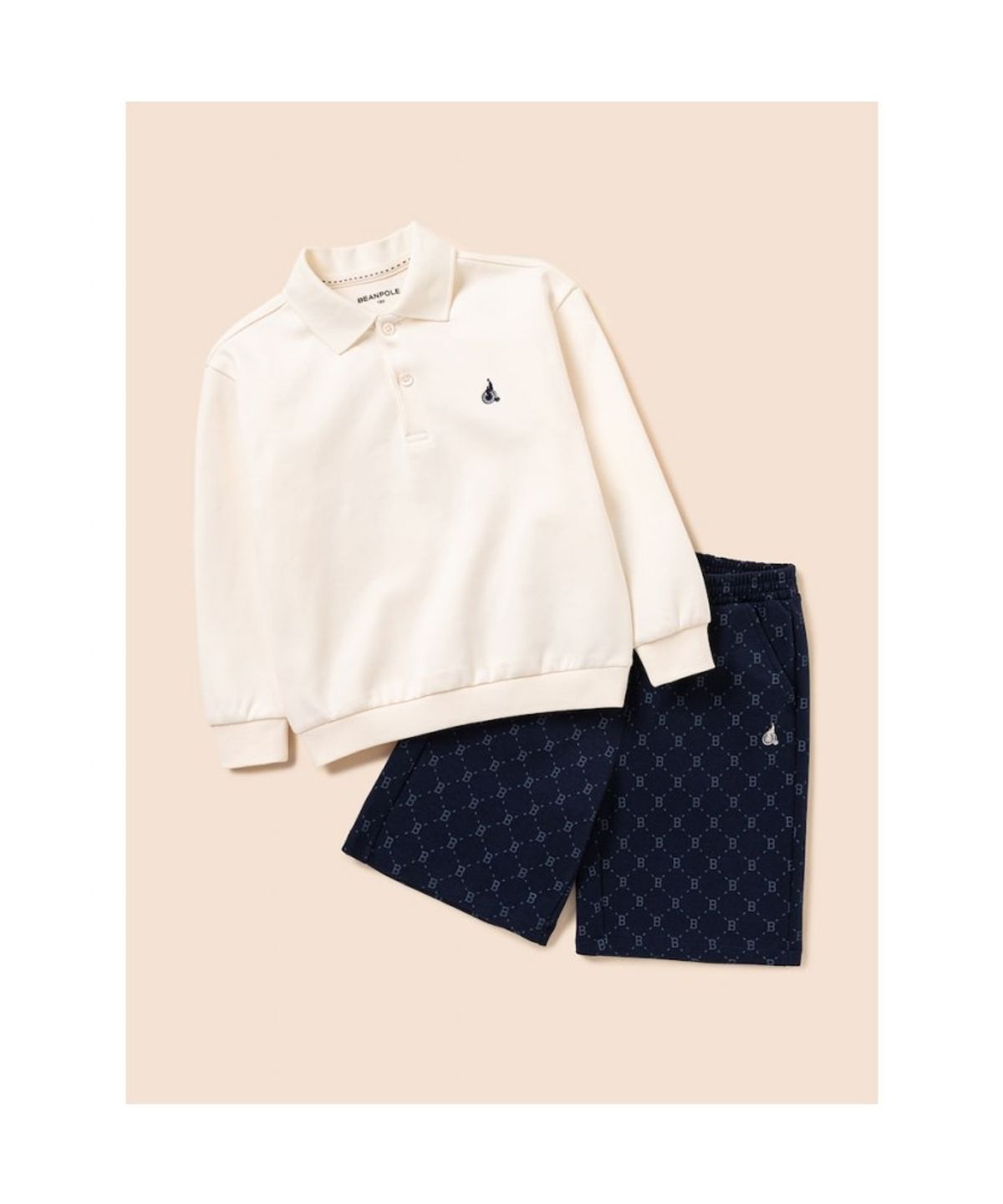 빈폴 키즈(BEANPOLE KIDS) 곰돌이 모노그램 포인트 상하세트  아이보리 (BI6141U090)