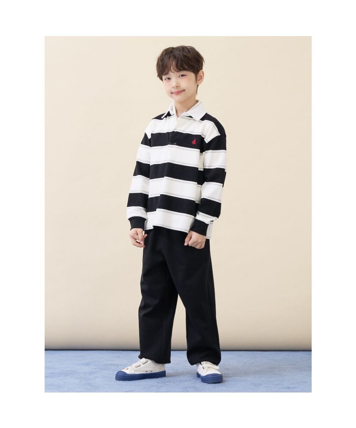 빈폴 키즈(BEANPOLE KIDS) 럭비 스트라이프 긴소매 티셔츠  아이보리 (BI6141U020)