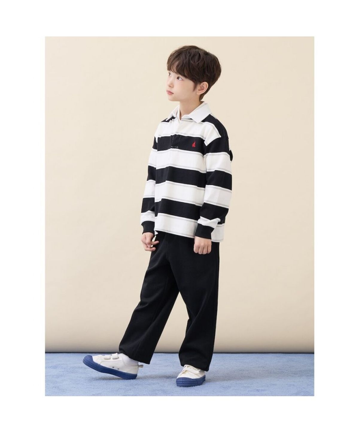 빈폴 키즈(BEANPOLE KIDS) 럭비 스트라이프 긴소매 티셔츠  아이보리 (BI6141U020)