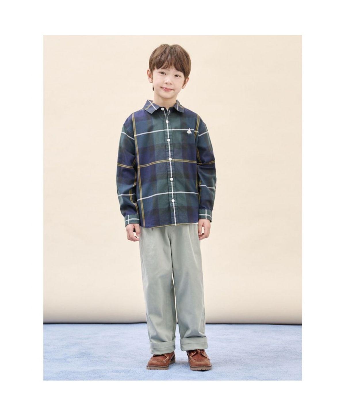 빈폴 키즈(BEANPOLE KIDS) [Essential] 헤릿체크 셔츠  그린 (BI6164UE3M) (BI6164UE3M)