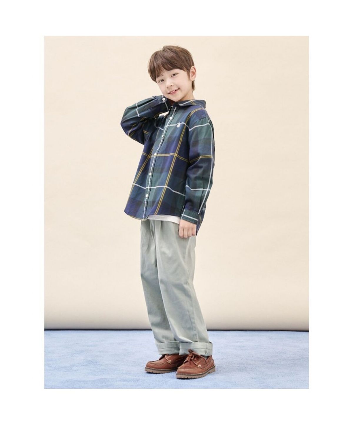 빈폴 키즈(BEANPOLE KIDS) [Essential] 헤릿체크 셔츠  그린 (BI6164UE3M) (BI6164UE3M)