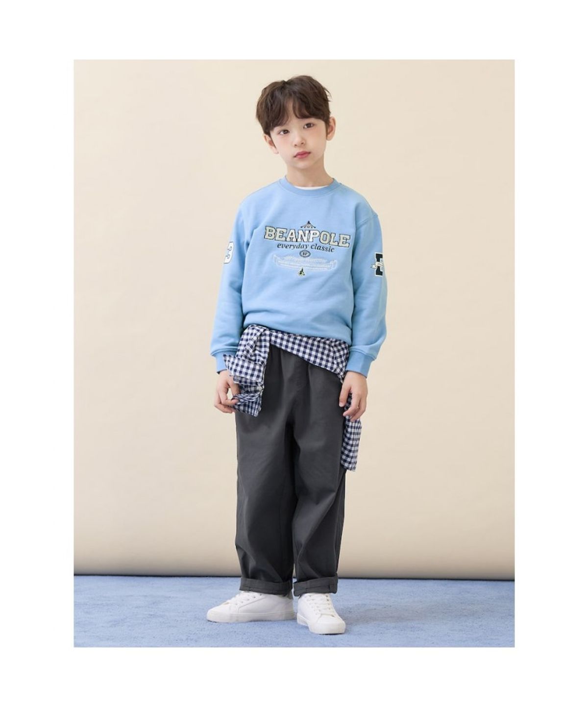 빈폴 키즈(BEANPOLE KIDS) 레터링 자수 스웨트 셔츠  스카이 블루 (BI6141U06Q) (BI6141U06Q)
