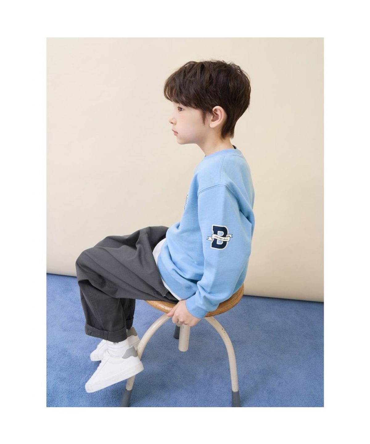 빈폴 키즈(BEANPOLE KIDS) 레터링 자수 스웨트 셔츠  스카이 블루 (BI6141U06Q) (BI6141U06Q)