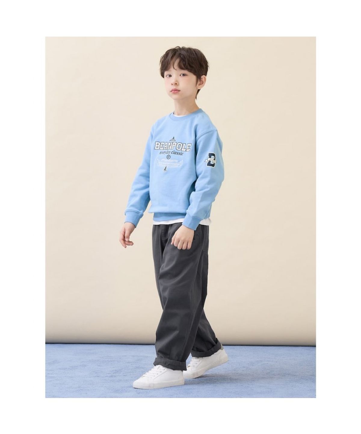 빈폴 키즈(BEANPOLE KIDS) 레터링 자수 스웨트 셔츠  스카이 블루 (BI6141U06Q) (BI6141U06Q)