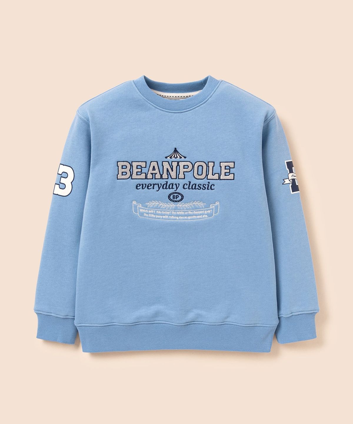 빈폴 키즈(BEANPOLE KIDS) 레터링 자수 스웨트 셔츠  스카이 블루 (BI6141U06Q) (BI6141U06Q)