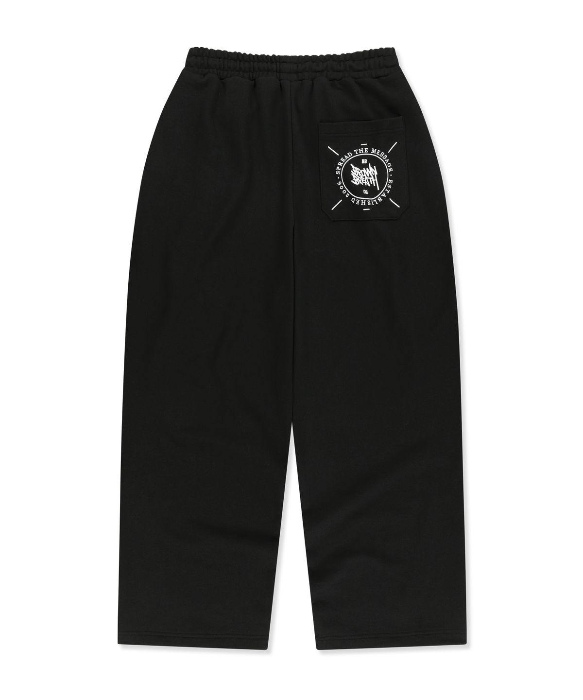 브라운브레스(BROWNBREATH) STAMP TAG WIDE SWEATPANTS - BLACK