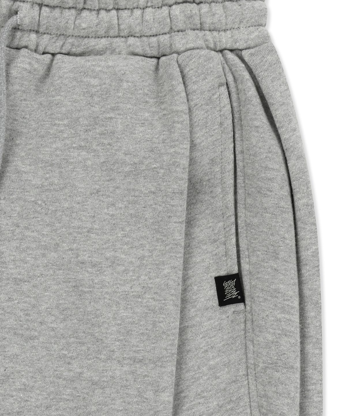 브라운브레스(BROWNBREATH) STAMP TAG WIDE SWEATPANTS - MELANGE GREY
