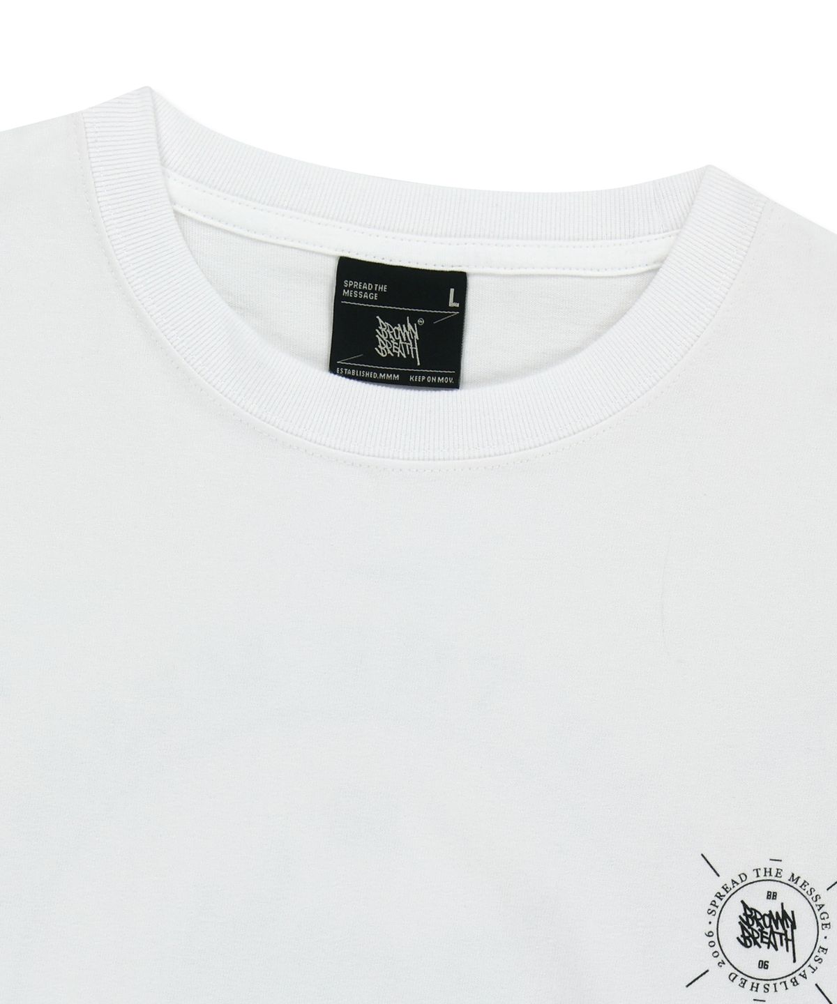 브라운브레스(BROWNBREATH) STAMP TAG LONGSLEEVE - WHITE