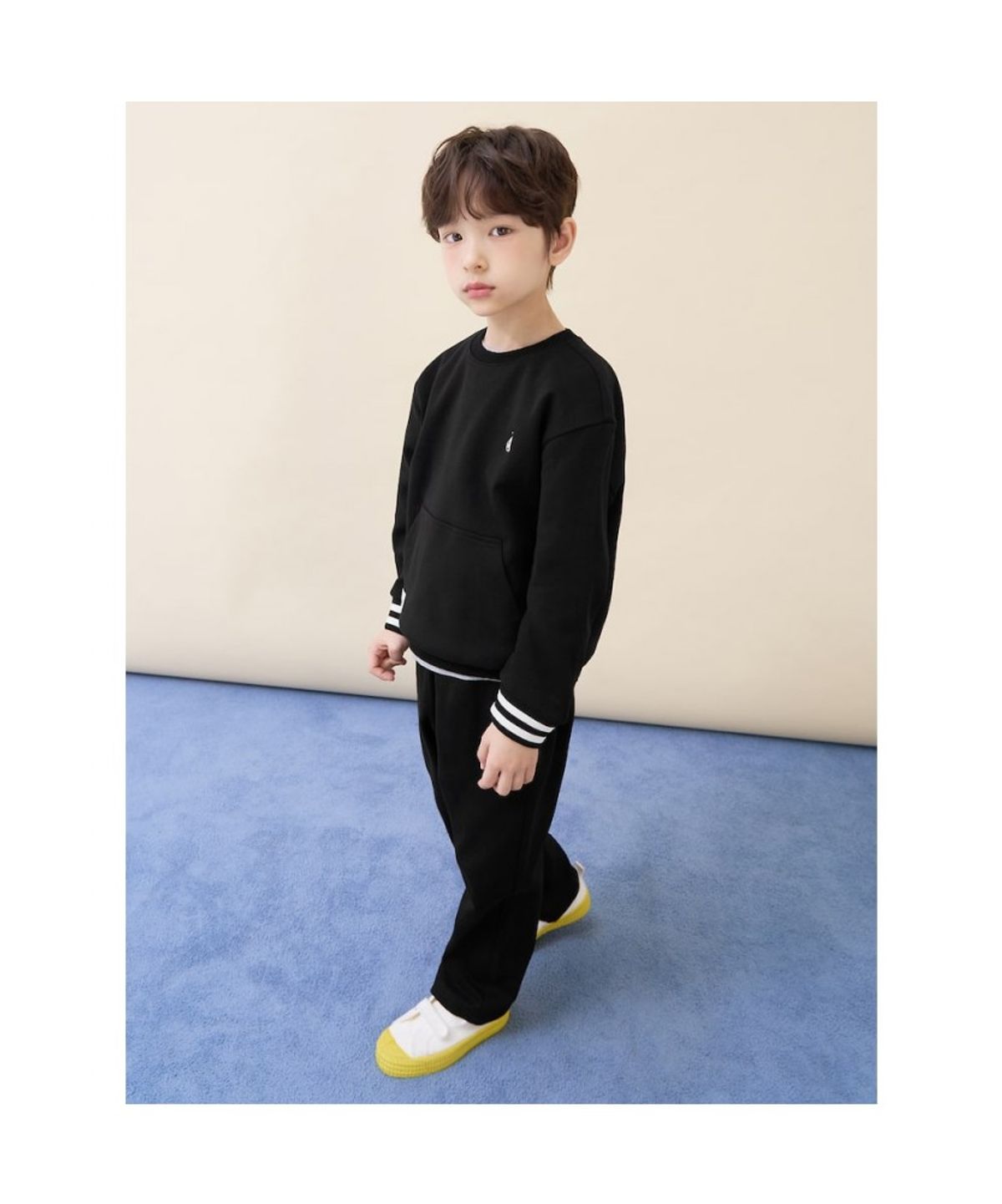 빈폴 키즈(BEANPOLE KIDS) 캥거루포켓 스웨트 셔츠 상하세트  블랙 (BI6141U115) (BI6141U115)