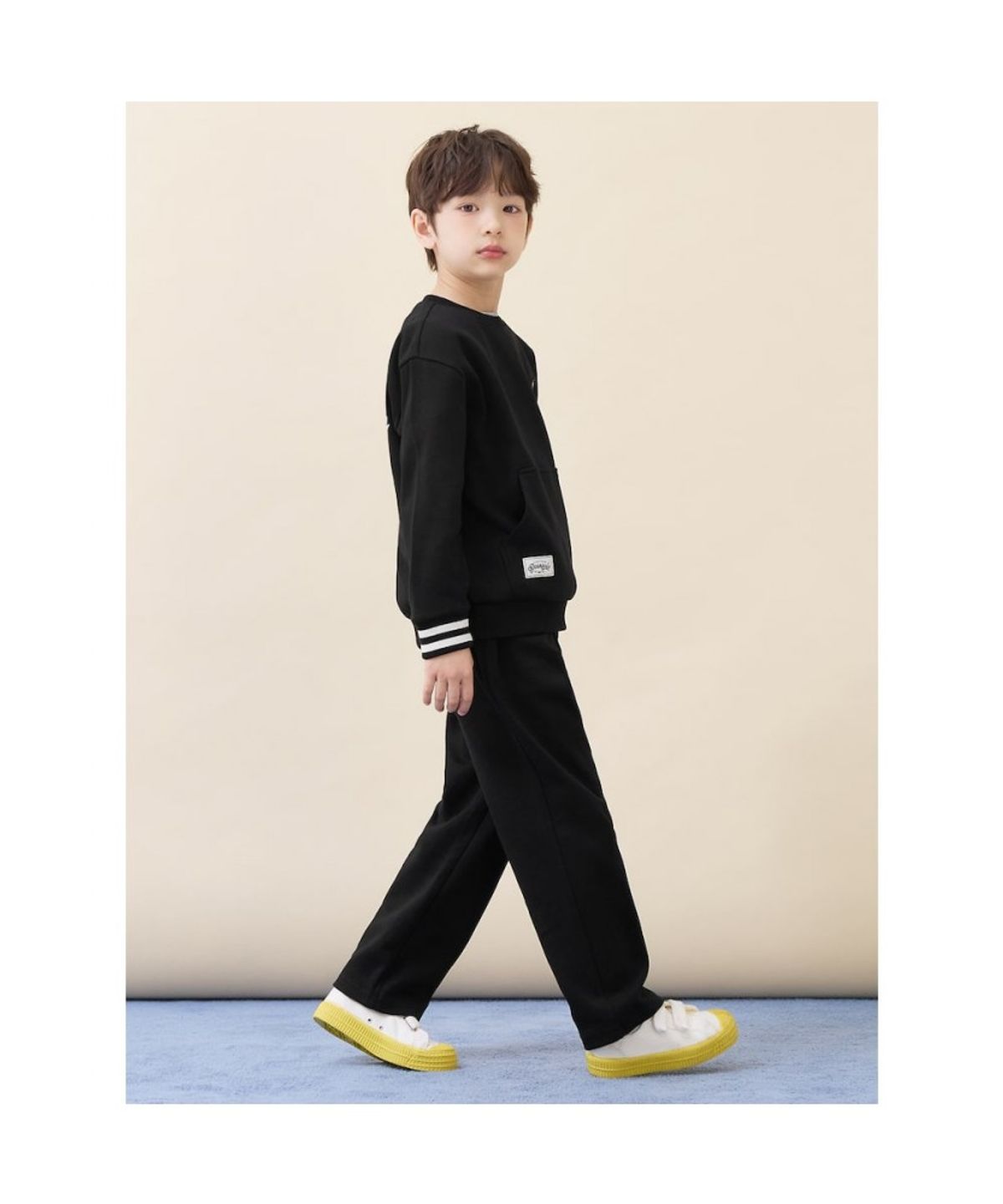 빈폴 키즈(BEANPOLE KIDS) 캥거루포켓 스웨트 셔츠 상하세트  블랙 (BI6141U115) (BI6141U115)