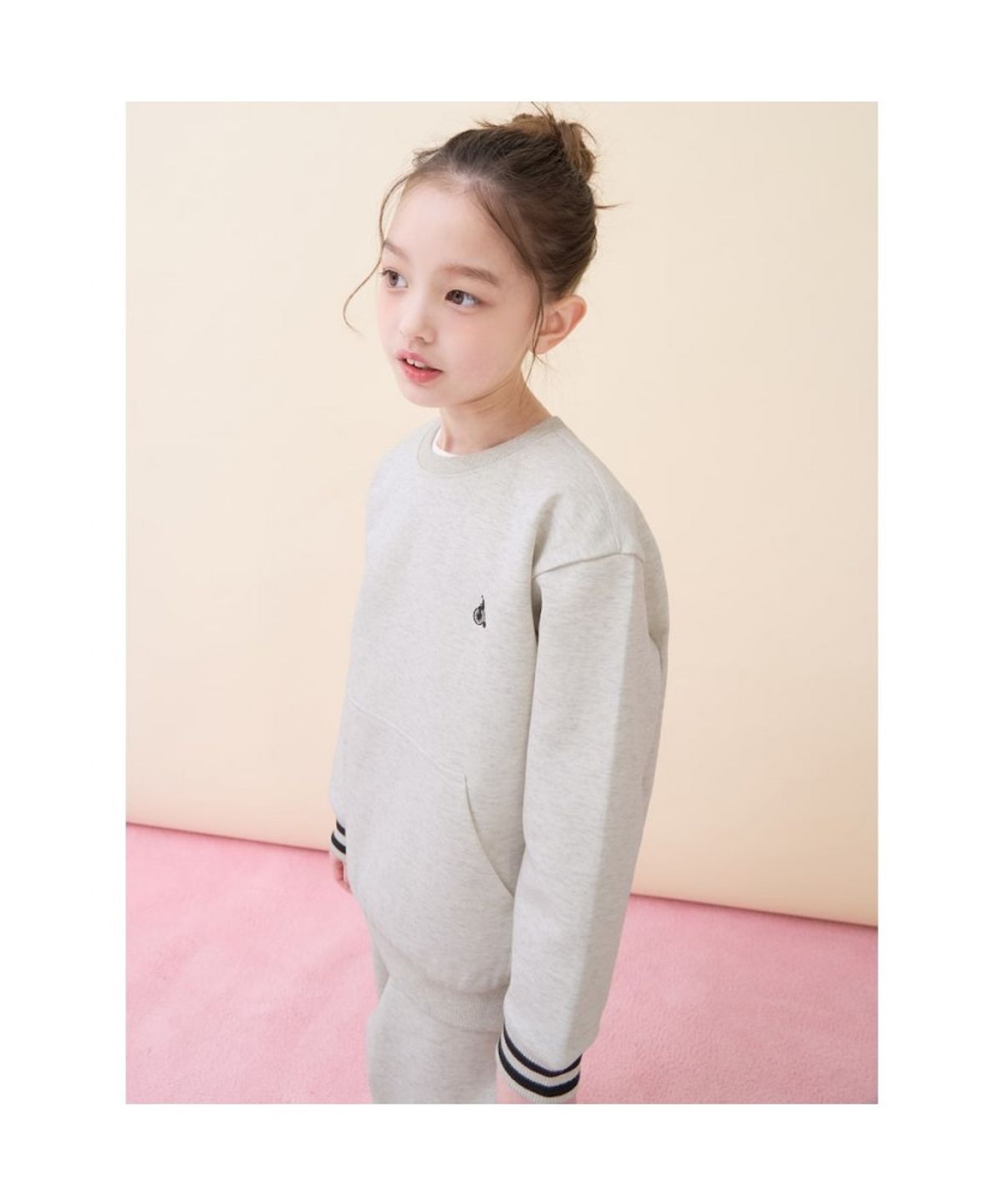 빈폴 키즈(BEANPOLE KIDS) 캥거루포켓 스웨트 셔츠 상하세트  베이지 (BI6141U11A)