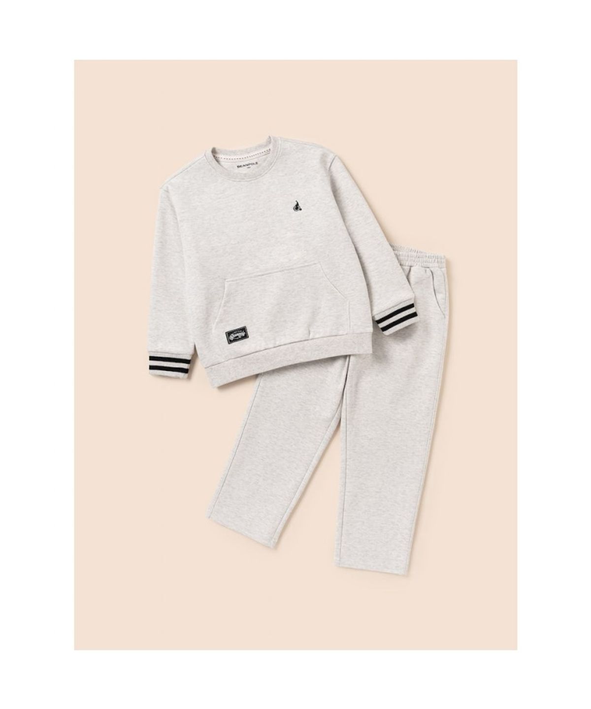 빈폴 키즈(BEANPOLE KIDS) 캥거루포켓 스웨트 셔츠 상하세트  베이지 (BI6141U11A)