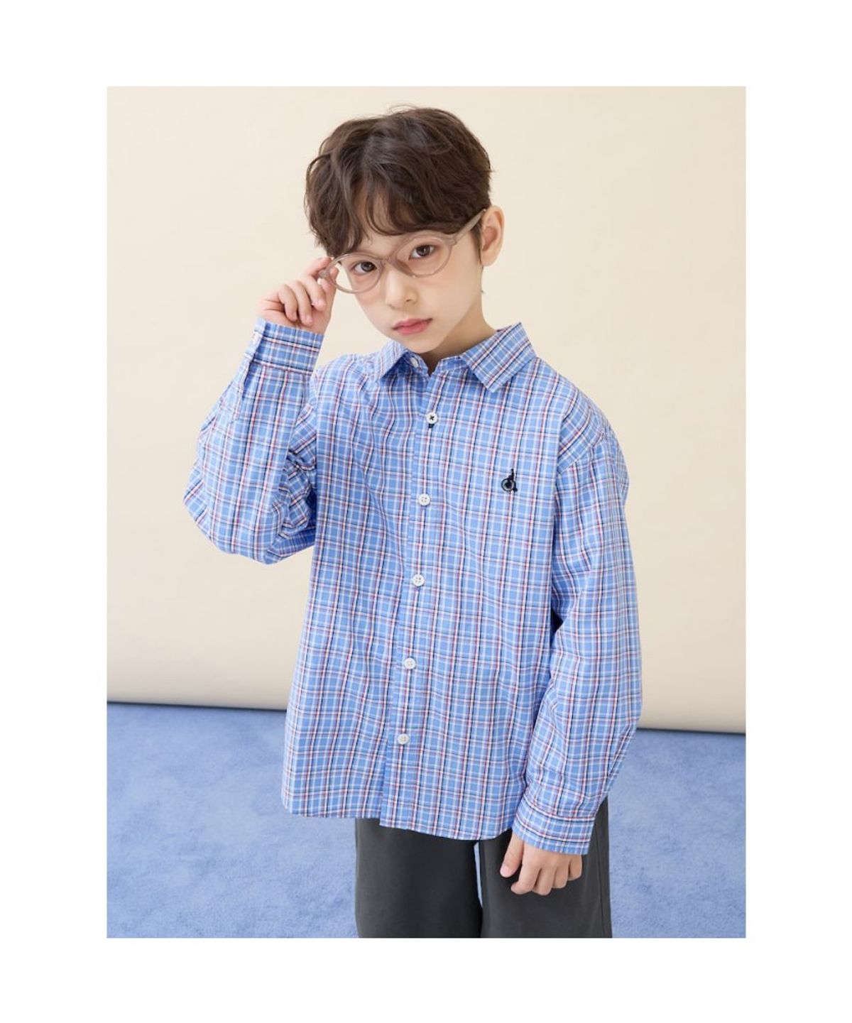 빈폴 키즈(BEANPOLE KIDS) 클래식 체크 셔츠  블루 (BI6164U05P)