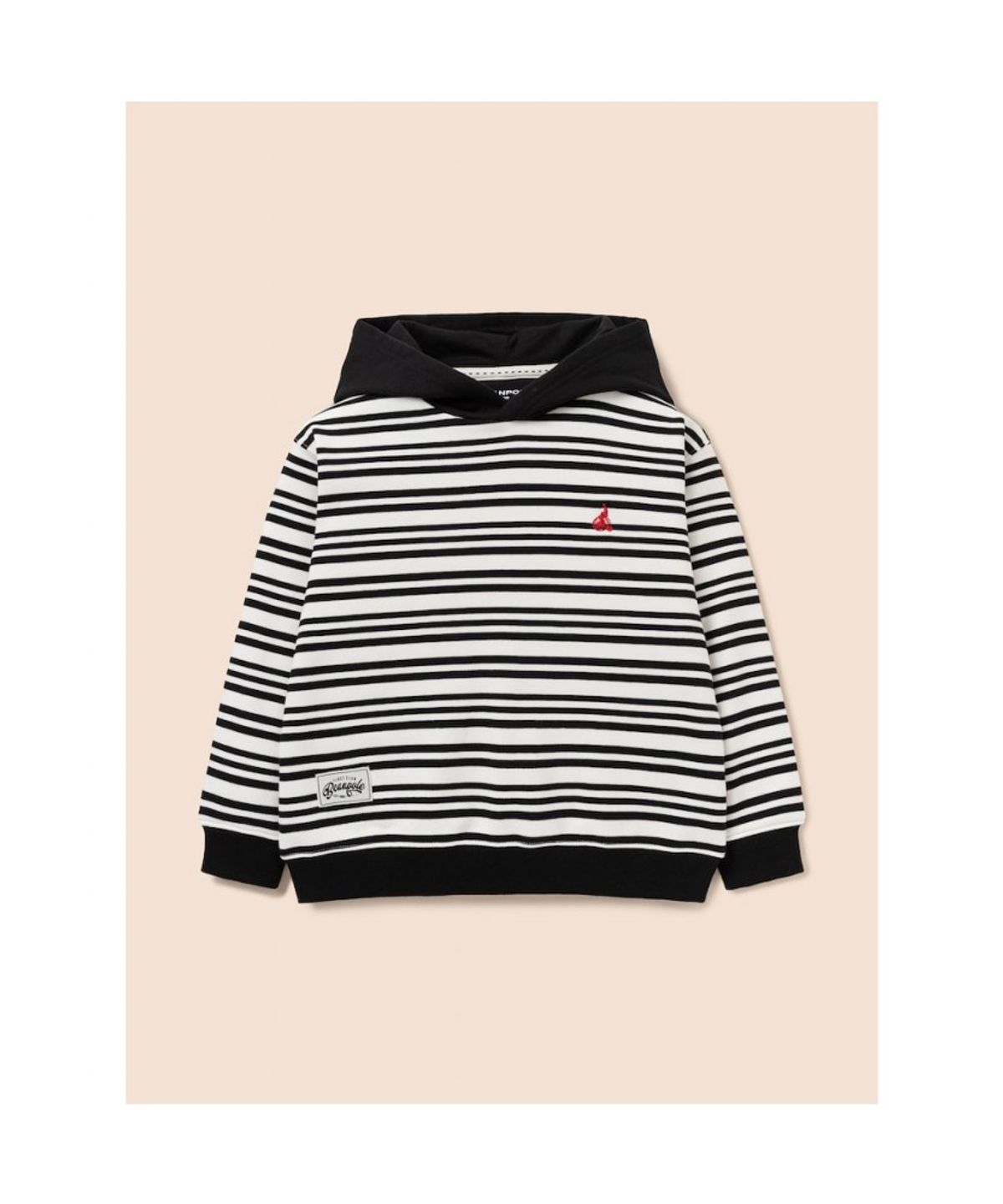 빈폴 키즈(BEANPOLE KIDS) 스트라이프 후드 스웨트 셔츠 상하세트  블랙 (BI6141U125)
