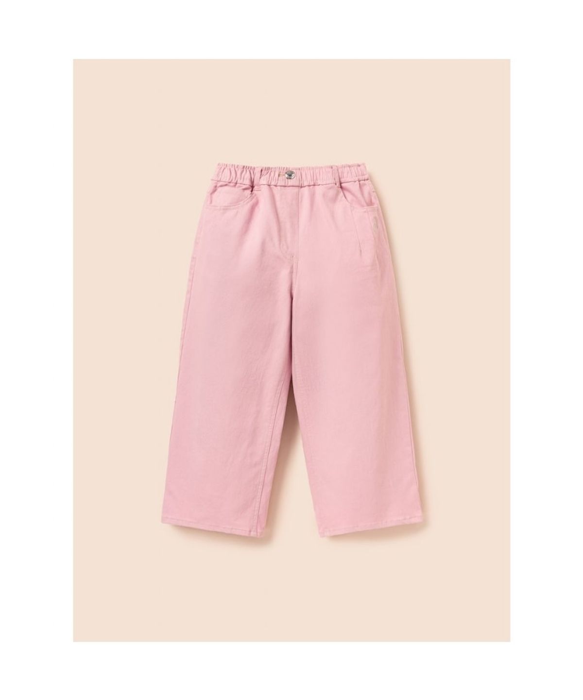 빈폴 키즈(BEANPOLE KIDS) 여아 핑크 세미 와이드 데님 팬츠  라이트 핑크 (BI6121G03Y)
