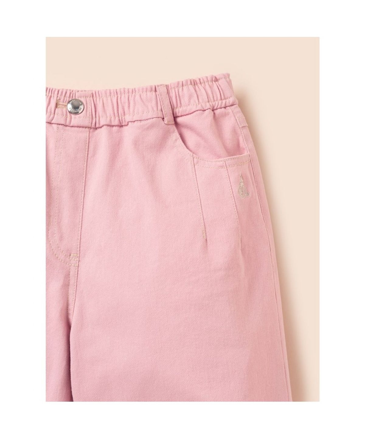 빈폴 키즈(BEANPOLE KIDS) 여아 핑크 세미 와이드 데님 팬츠  라이트 핑크 (BI6121G03Y)