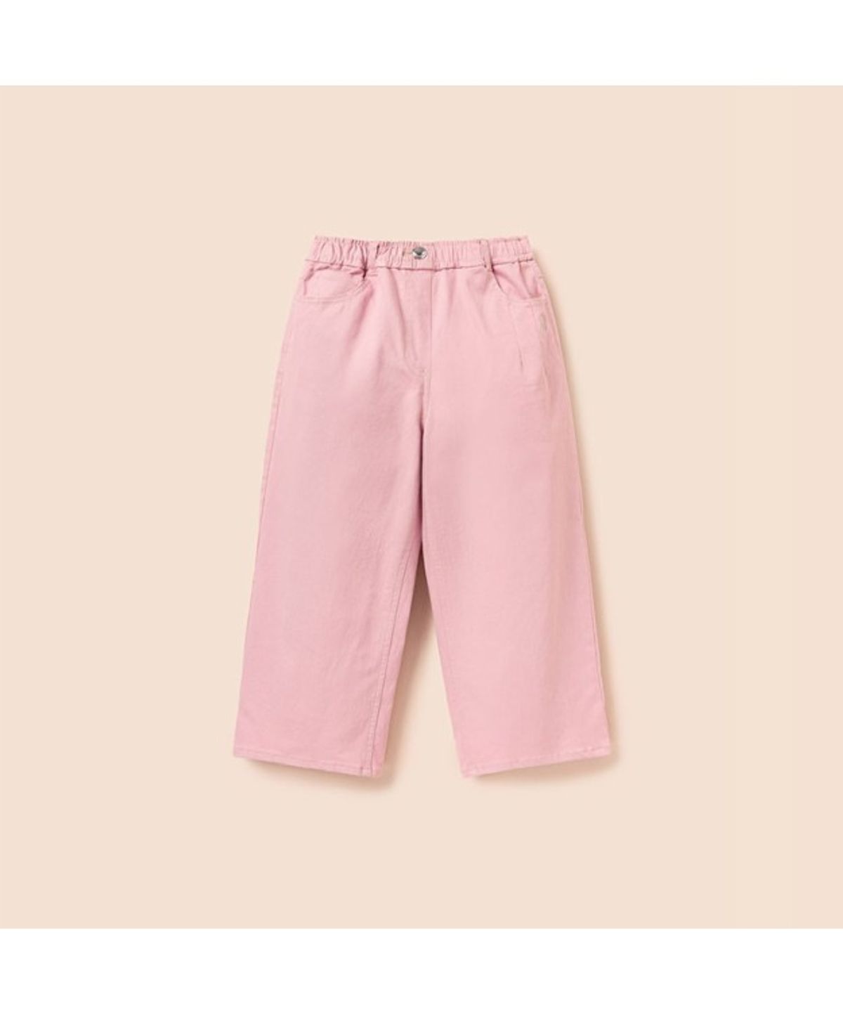 빈폴 키즈(BEANPOLE KIDS) 여아 핑크 세미 와이드 데님 팬츠  라이트 핑크 (BI6121G03Y)