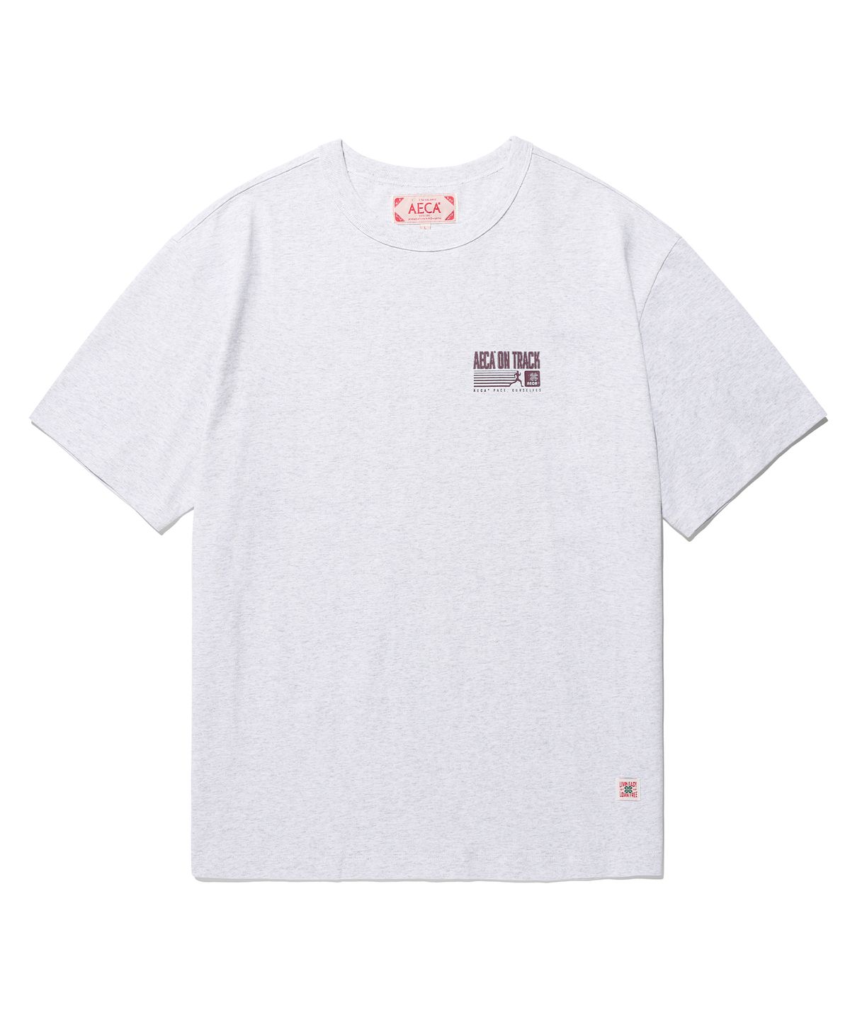 에이카화이트(AECA) AECA ON TRACK HALF SLEEVE TEE-LIGHT GREY