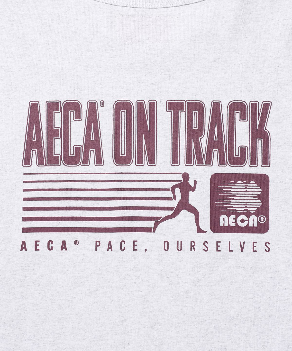 에이카화이트(AECA) AECA ON TRACK HALF SLEEVE TEE-LIGHT GREY