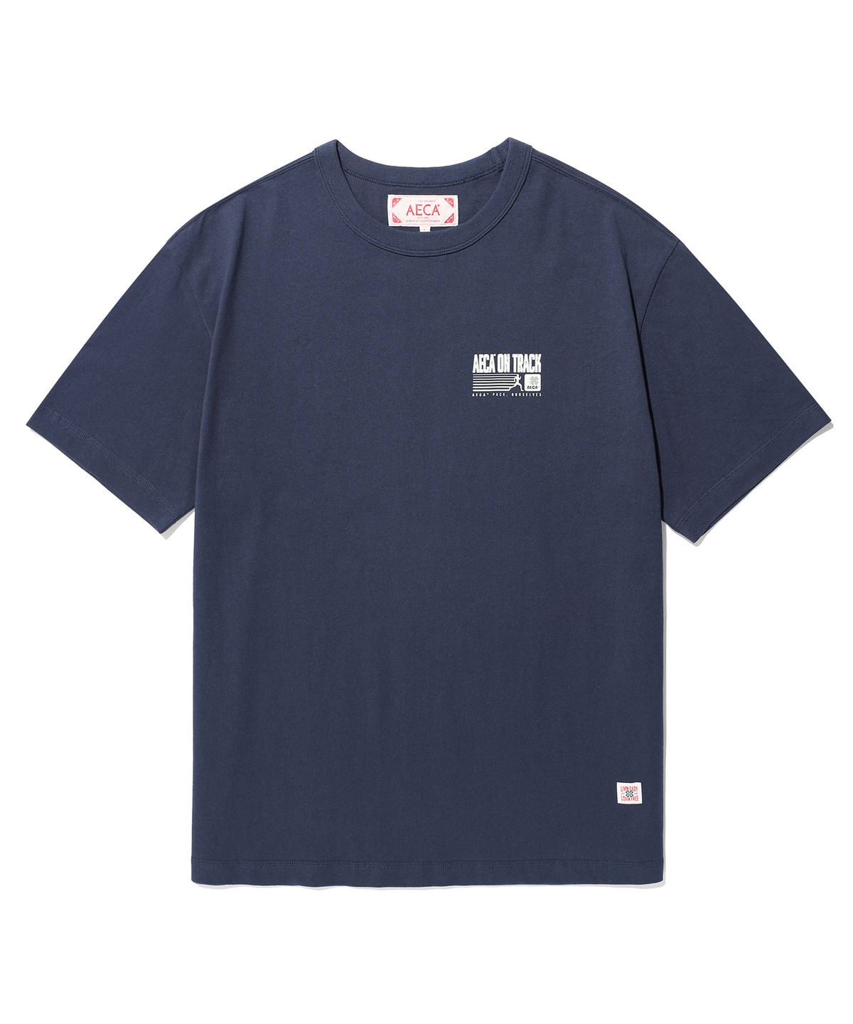 에이카화이트(AECA) AECA ON TRACK HALF SLEEVE TEE-NAVY