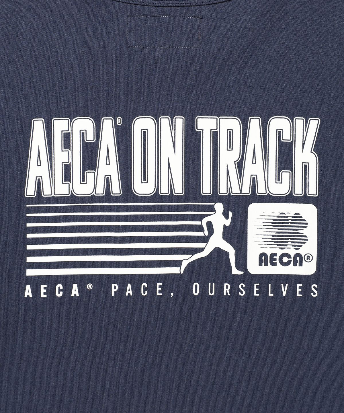 에이카화이트(AECA) AECA ON TRACK HALF SLEEVE TEE-NAVY