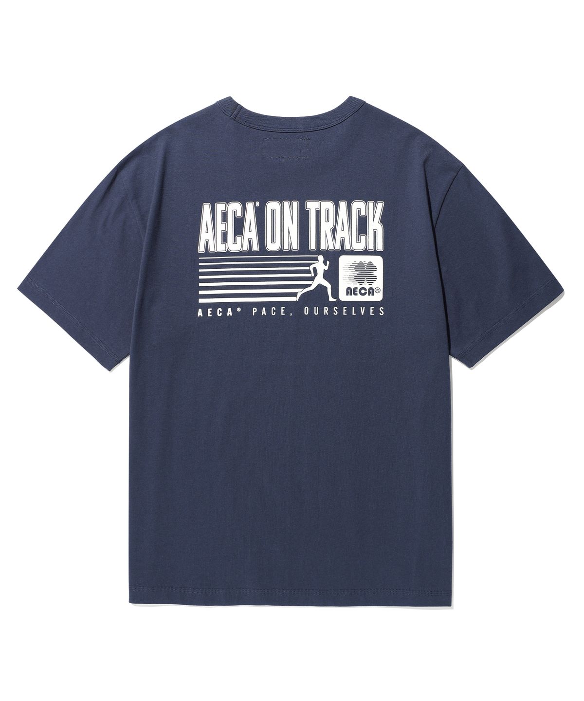 에이카화이트(AECA) AECA ON TRACK HALF SLEEVE TEE-NAVY
