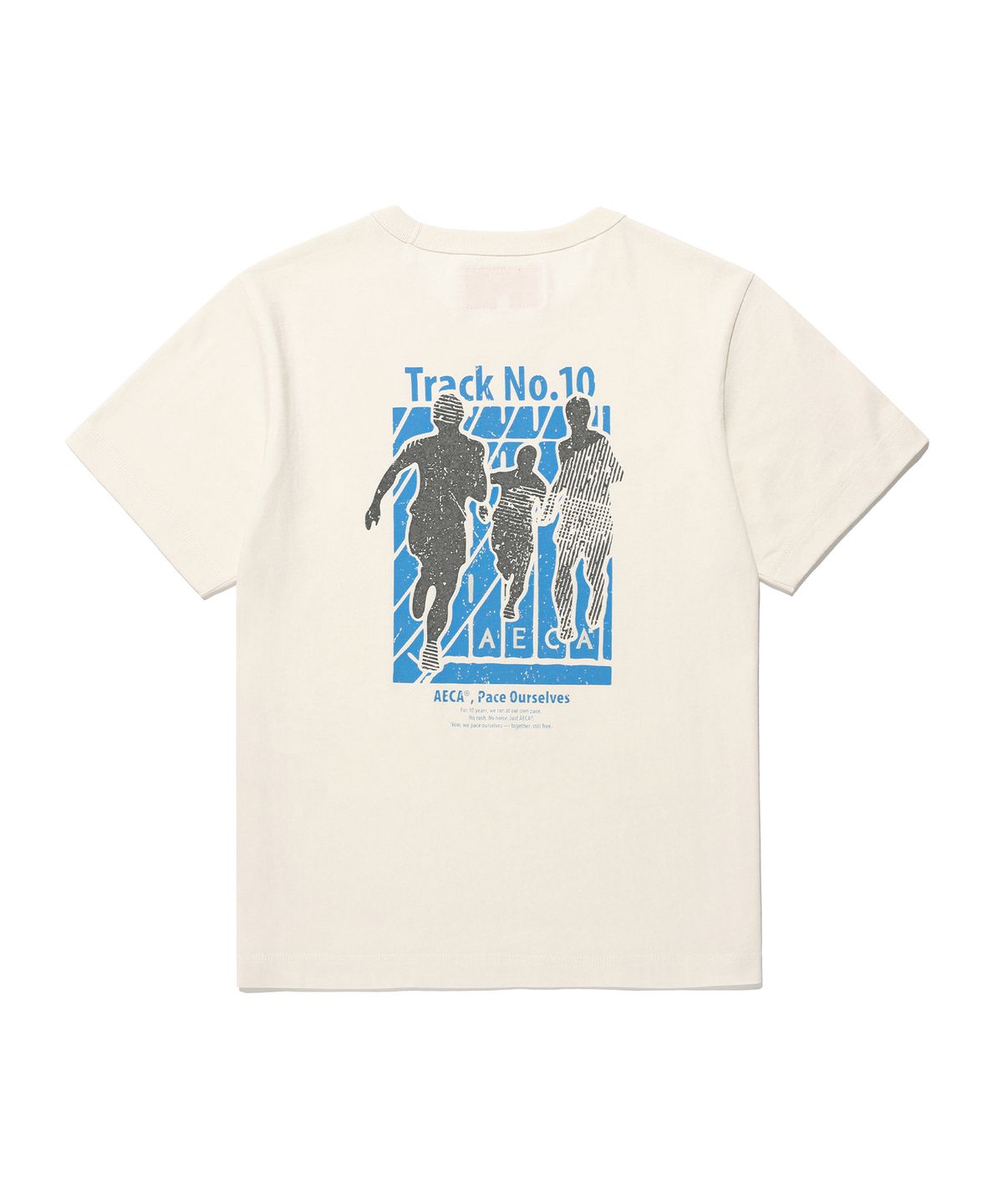에이카화이트(AECA) (Woman) AECA TRACK NO.10 PART WASHED HALF SLEEVE TEE-ECRU