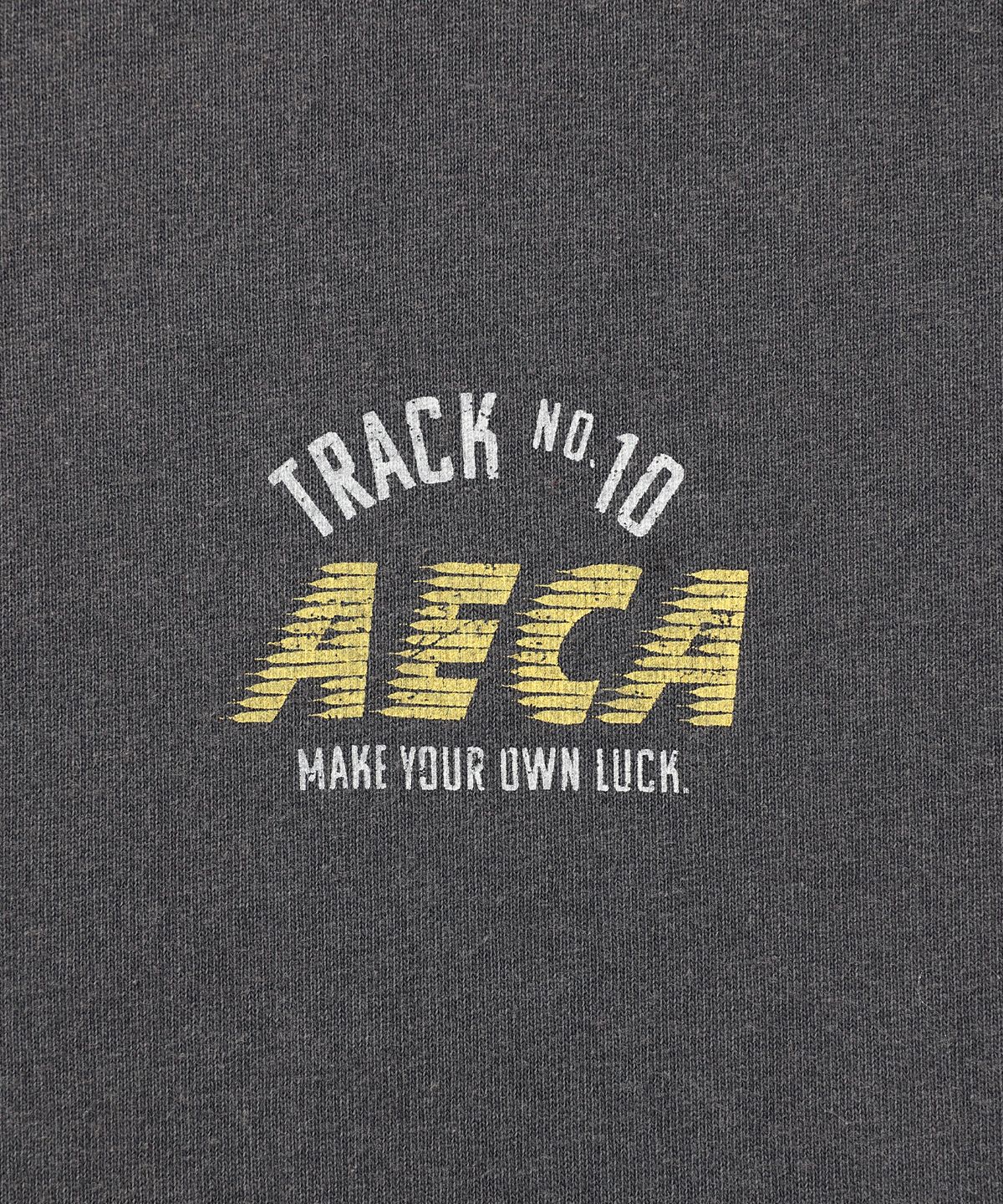 에이카화이트(AECA) AECA TRACK NO.10 PART WASHED HALF SLEEVE TEE-CHARCOAL