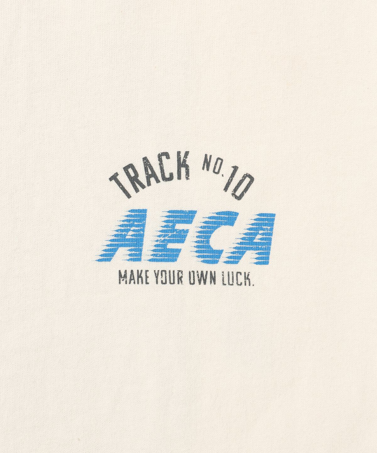 에이카화이트(AECA) AECA TRACK NO.10 PART WASHED HALF SLEEVE TEE-ECRU