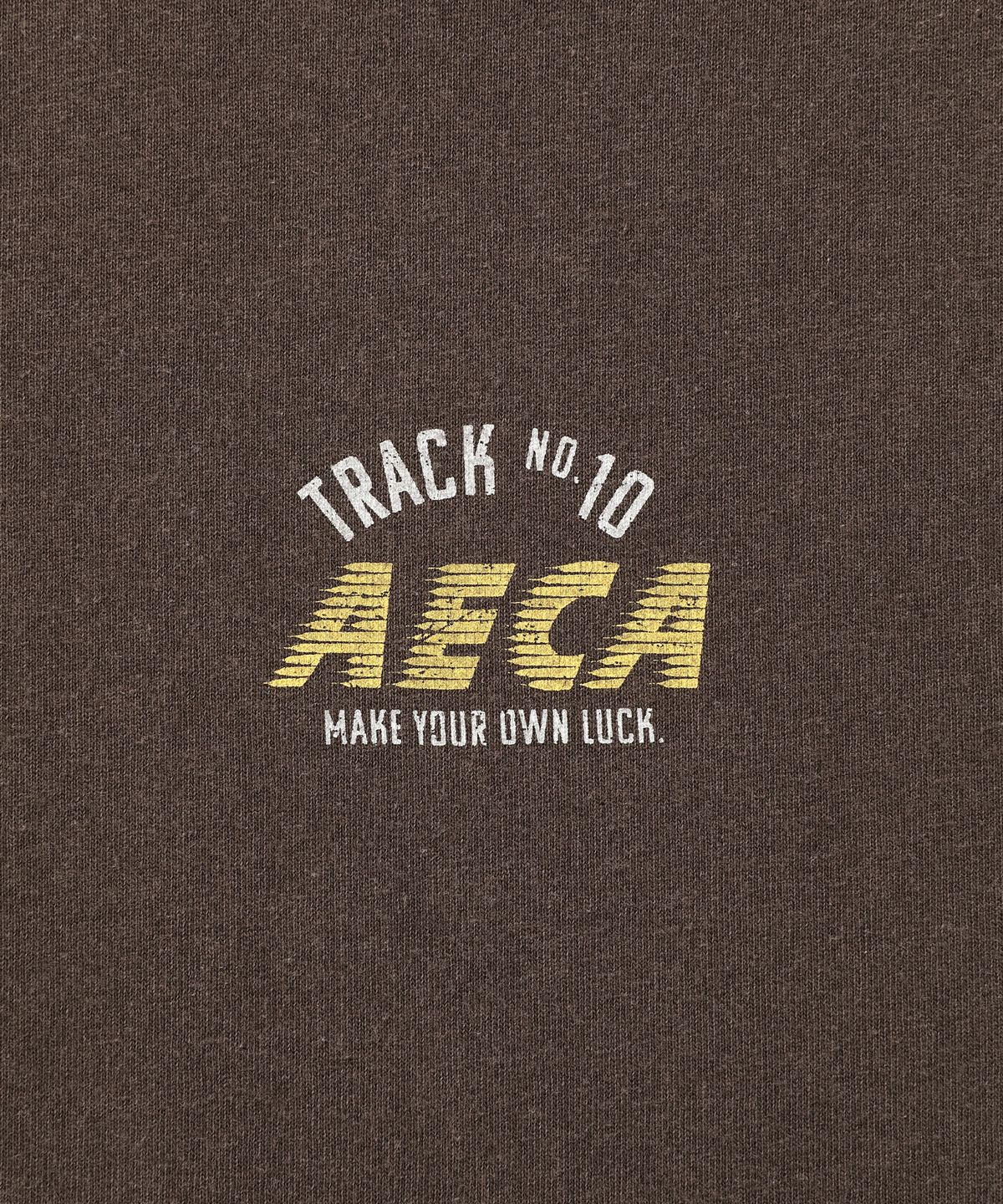 에이카화이트(AECA) AECA TRACK NO.10 PART WASHED HALF SLEEVE TEE-BROWN