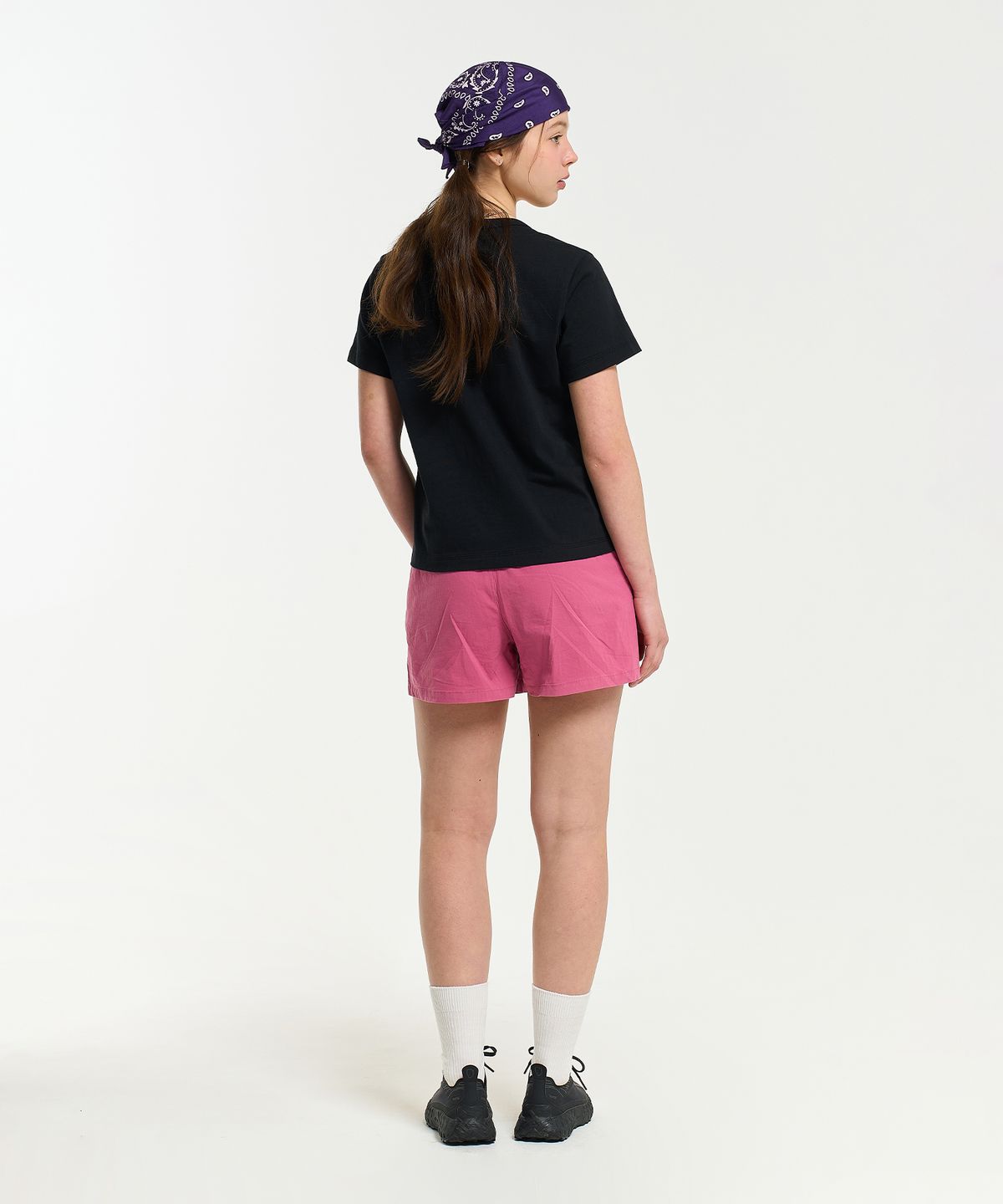 에이카화이트(AECA) (Woman) AECA SYMBOL FELT HALF SLEEVE TEE-BLACK