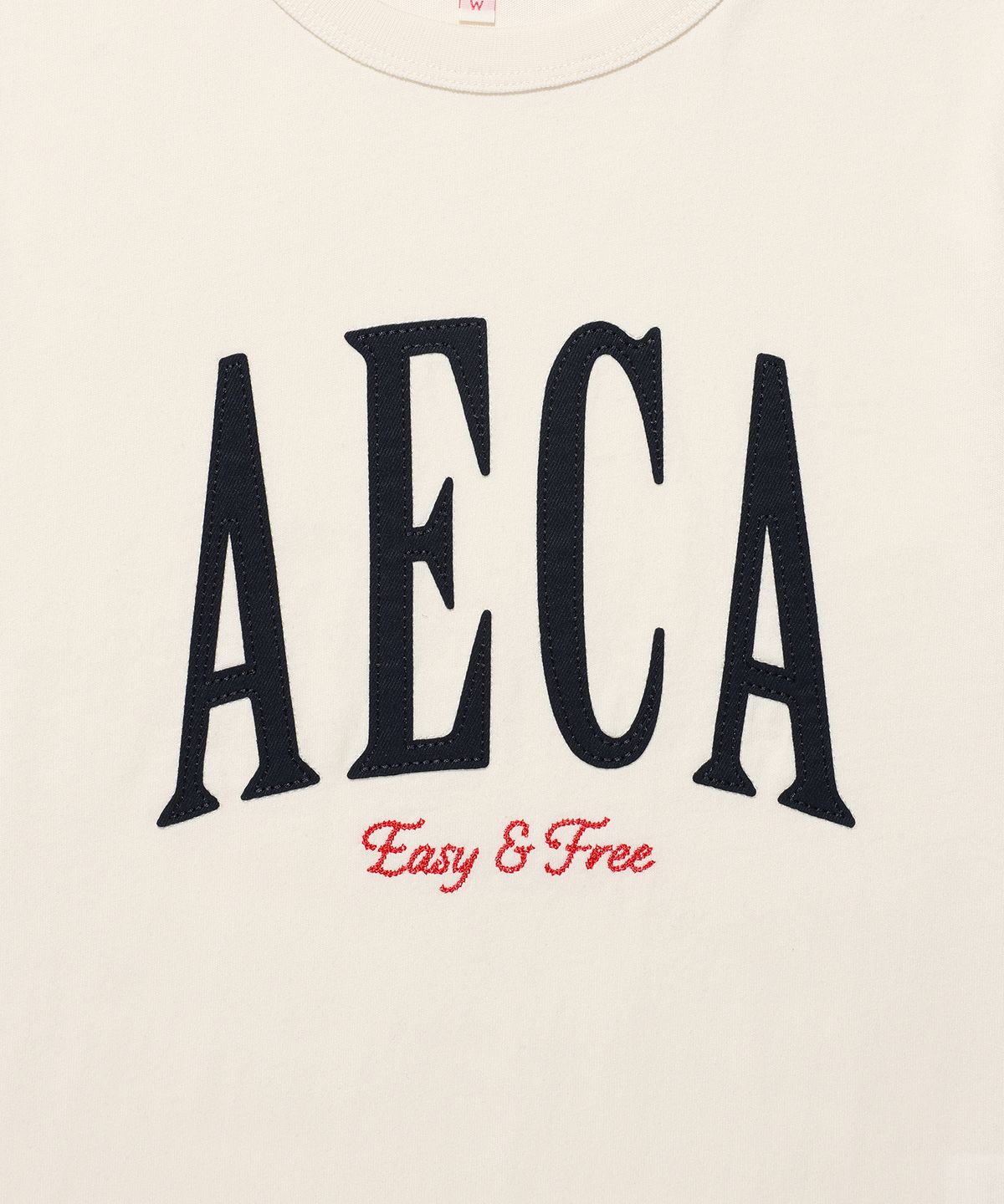 에이카화이트(AECA) (Woman) AECA SYMBOL FELT HALF SLEEVE TEE-ECRU