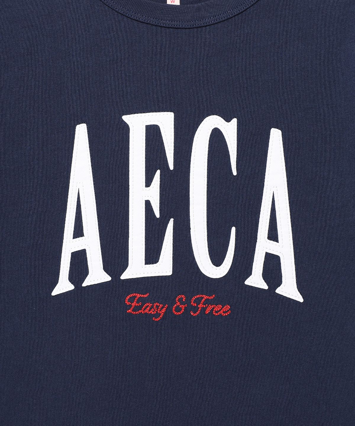 에이카화이트(AECA) (Woman) AECA SYMBOL FELT HALF SLEEVE TEE-NAVY