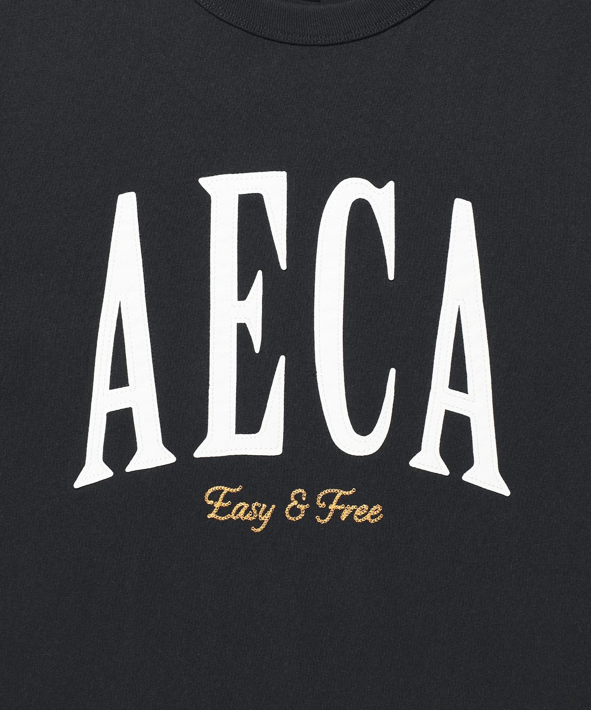 에이카화이트(AECA) AECA SYMBOL FELT HALF SLEEVE TEE-BLACK
