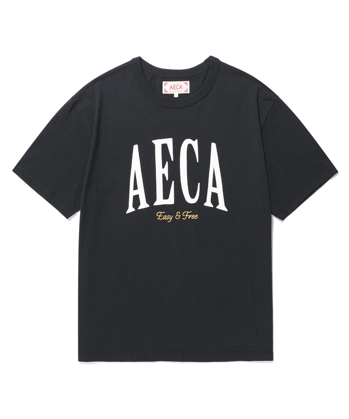 에이카화이트(AECA) AECA SYMBOL FELT HALF SLEEVE TEE-BLACK
