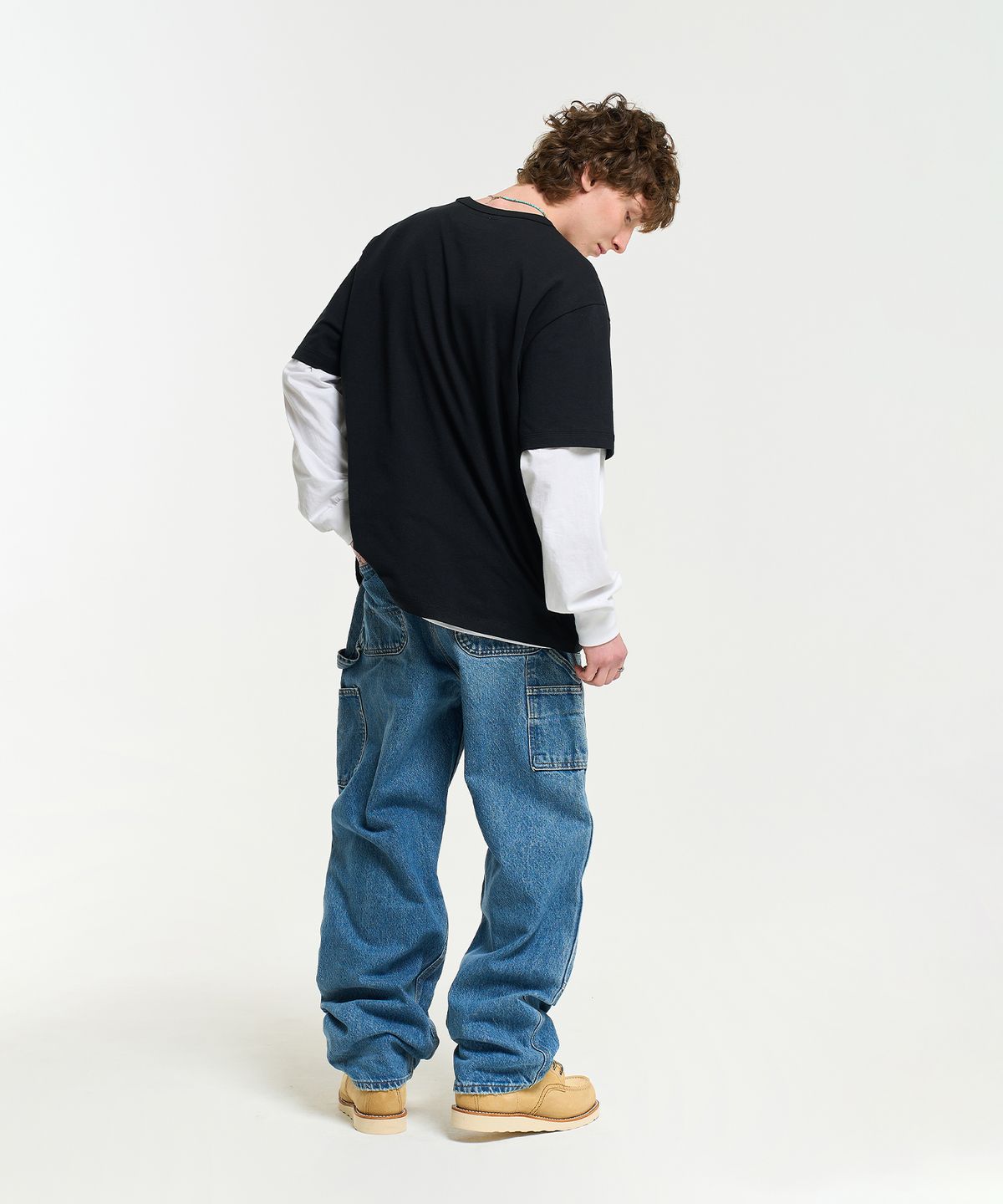에이카화이트(AECA) AECA SYMBOL FELT HALF SLEEVE TEE-BLACK