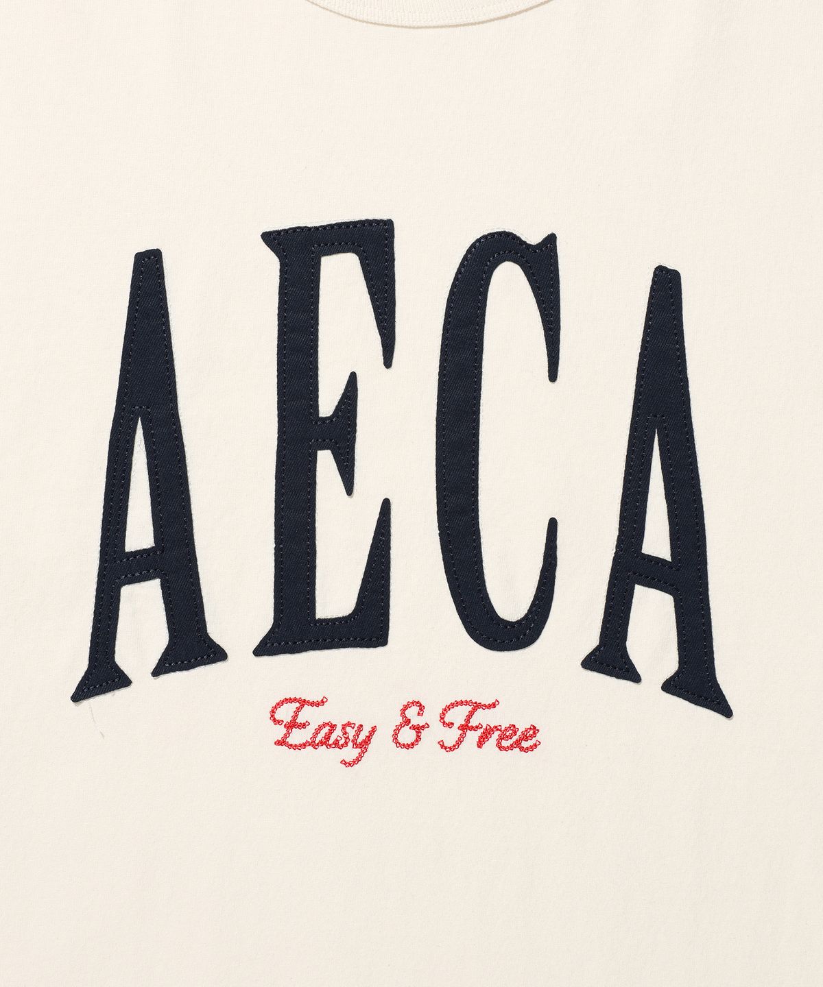 에이카화이트(AECA) AECA SYMBOL FELT HALF SLEEVE TEE-ECRU