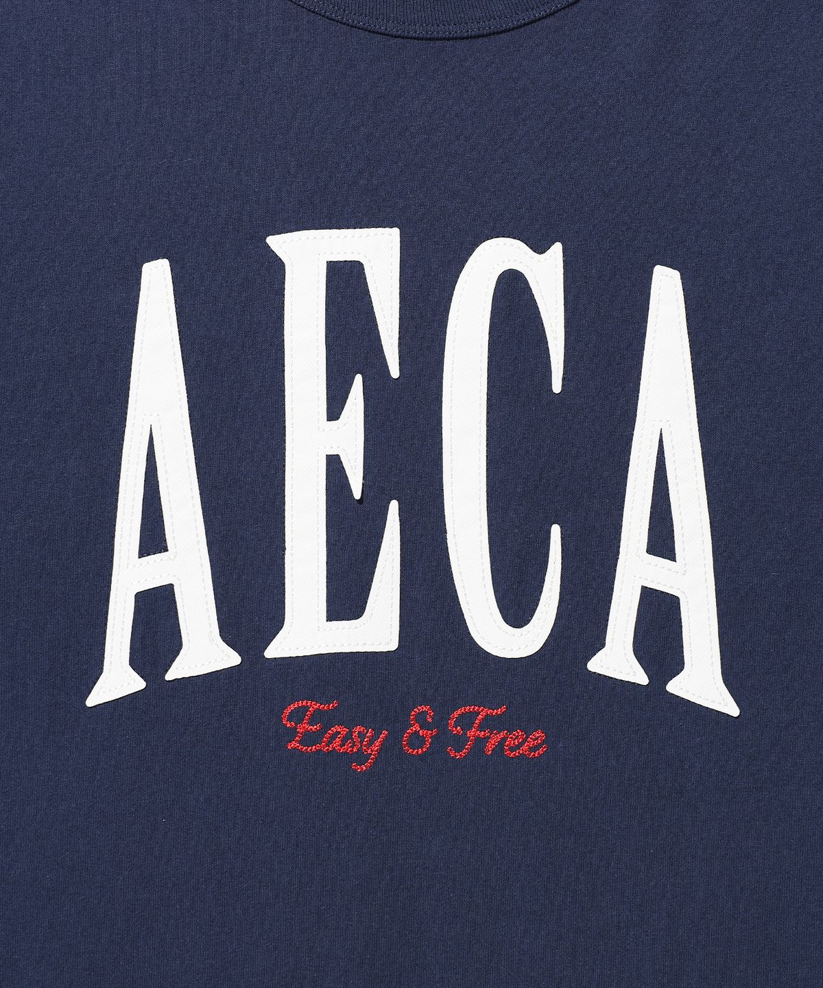 에이카화이트(AECA) AECA SYMBOL FELT HALF SLEEVE TEE-NAVY