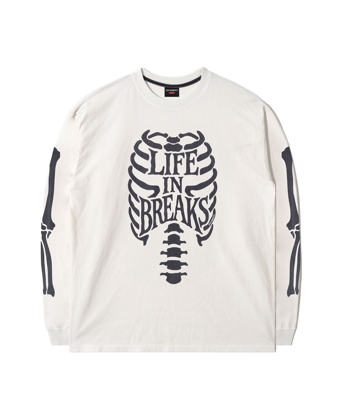 큐티에잇 가먼츠(QT8 GARMENTS) LB Life Bones Washed Long Sleeve (Ecru)