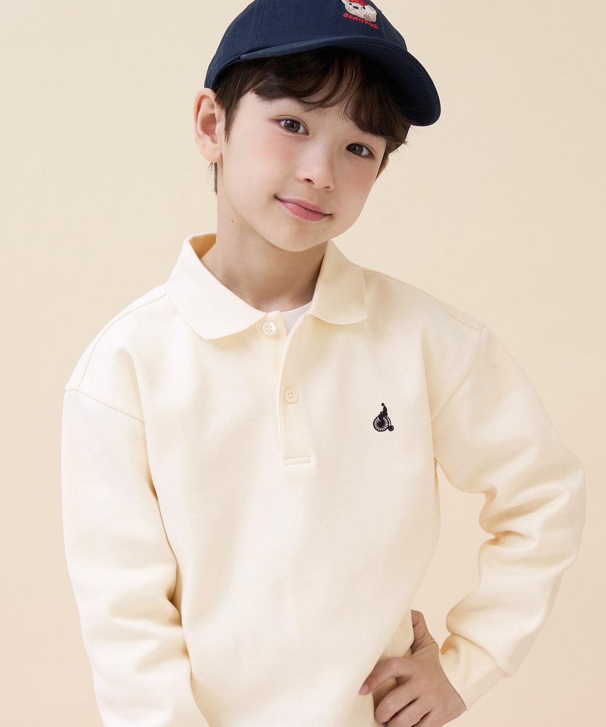 빈폴 키즈(BEANPOLE KIDS) 곰돌이 자수 볼캡 모자  네이비 (BI618BU01R)