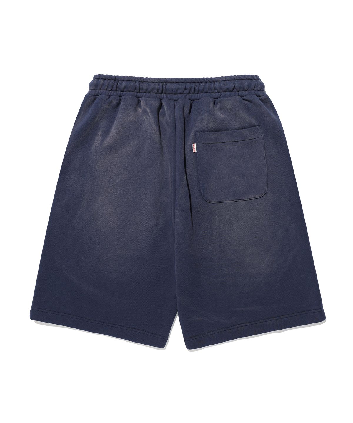 에이카화이트(AECA) WASHED CUT-OFF HEM SWEAT SHORTS-NAVY