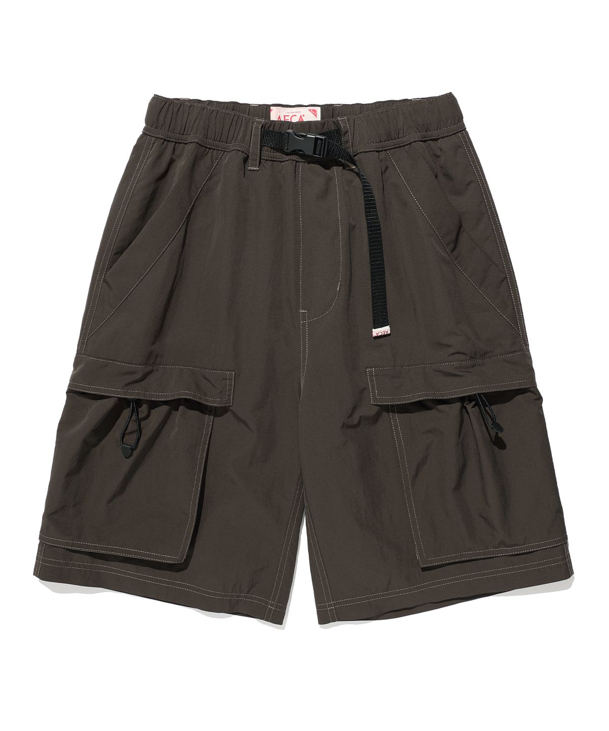 에이카화이트(AECA) NYLON UTILITY CARGO SHORTS-BROWN