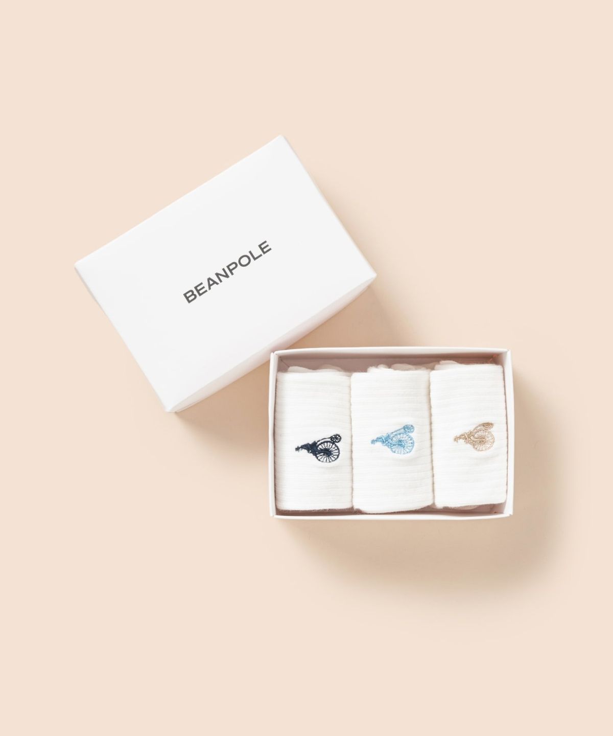 빈폴 키즈(BEANPOLE KIDS) 베이직 골지 화이트 양말 3족 SET  화이트 (BI61KTU011)