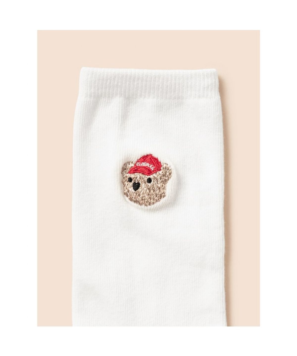 빈폴 키즈(BEANPOLE KIDS) 곰돌이 자수 양말  화이트 (BI61KTU051)