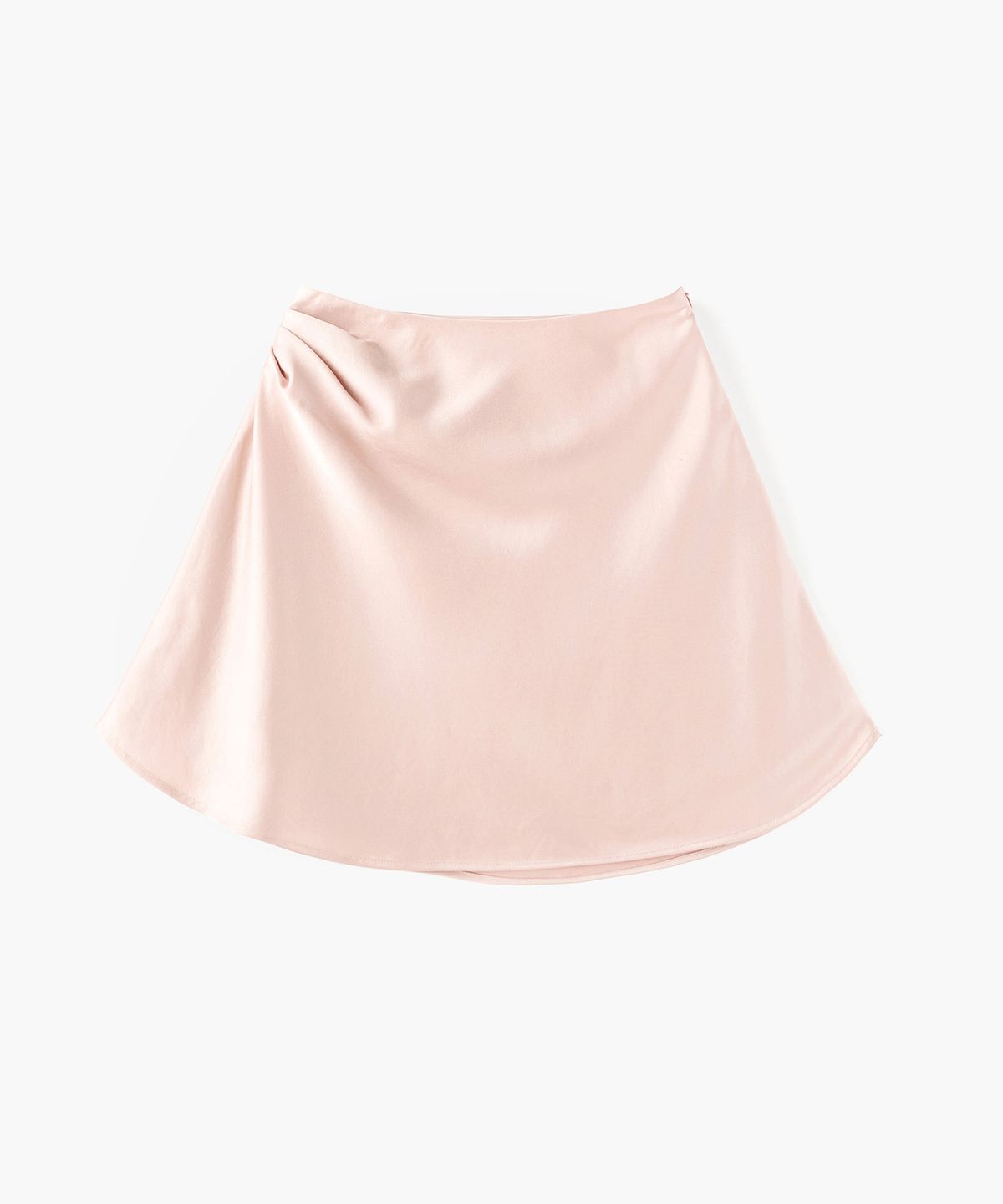 몽돌(MONGDOL) 사이드 턱 새틴 미디 스커트 라이트핑크 MDSK033LPINK