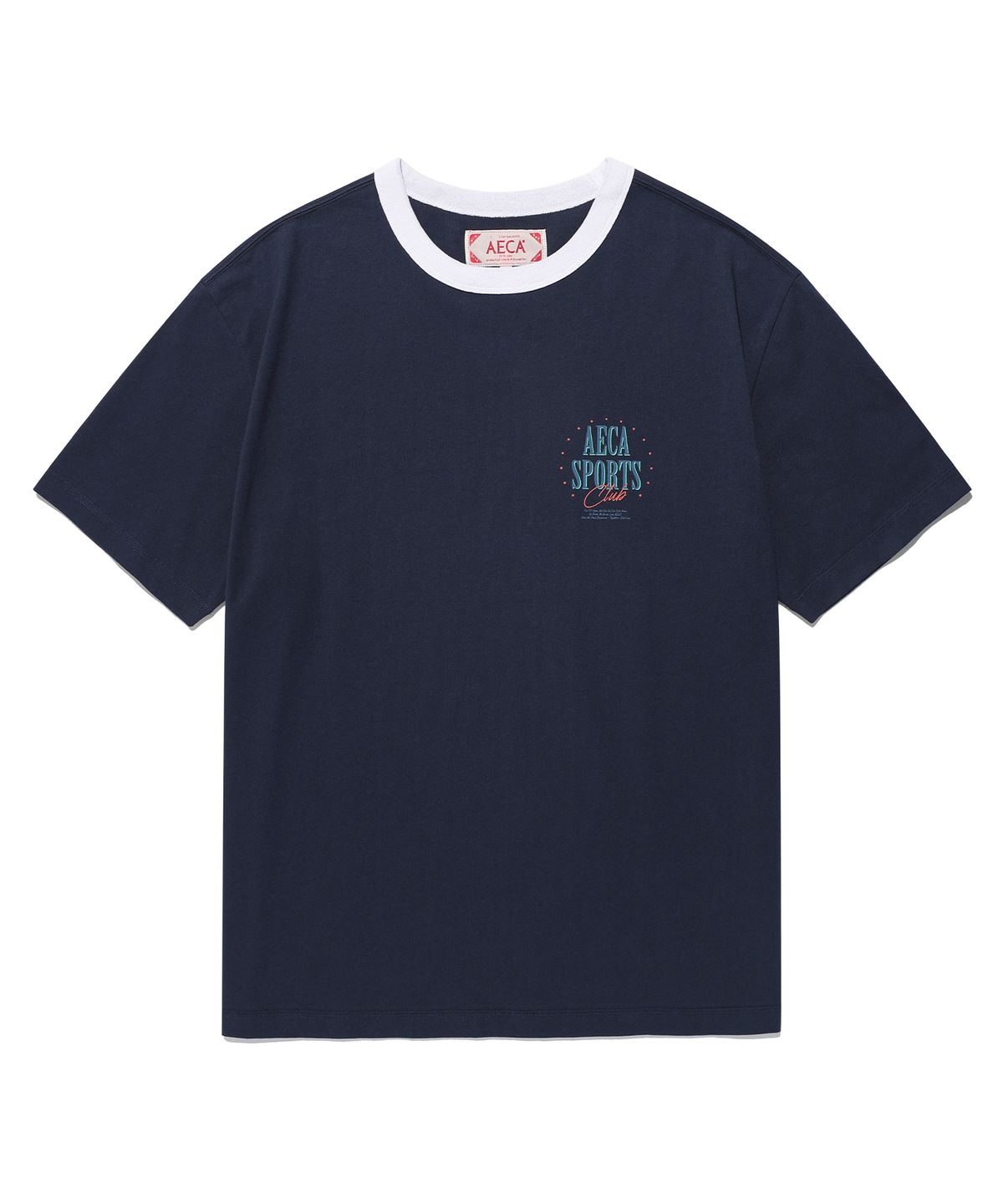 에이카화이트(AECA) SPORTS CLUB RINGER HALF SLEEVE TEE-NAVY