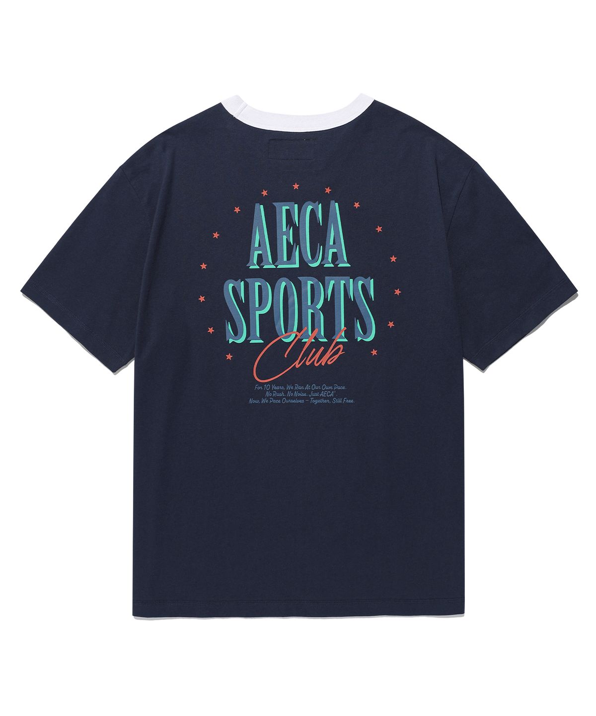 에이카화이트(AECA) SPORTS CLUB RINGER HALF SLEEVE TEE-NAVY