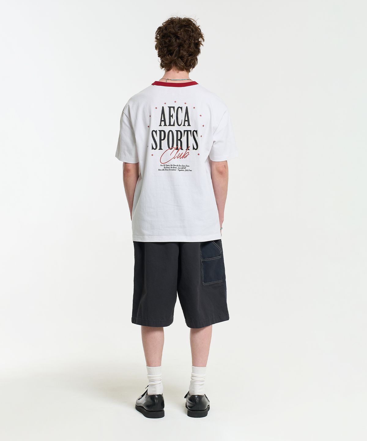 에이카화이트(AECA) SPORTS CLUB RINGER HALF SLEEVE TEE-WHITE